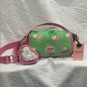 Juicy Couture Green Retro Juicy Cherry Handbag and Crossbody Bag NWT!!!!